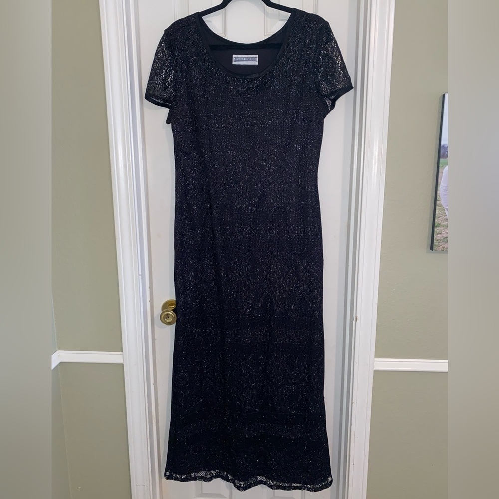 Jessica Howard Black Sparkle Maxi Dress‎